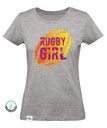 T-shirt Rugby Girl Ballon Orange Femme