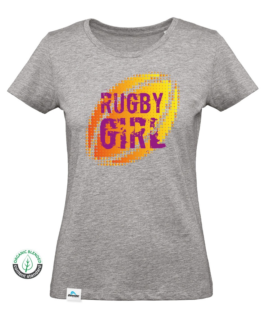 T-shirt Rugby Girl Bola Laranja Mulher