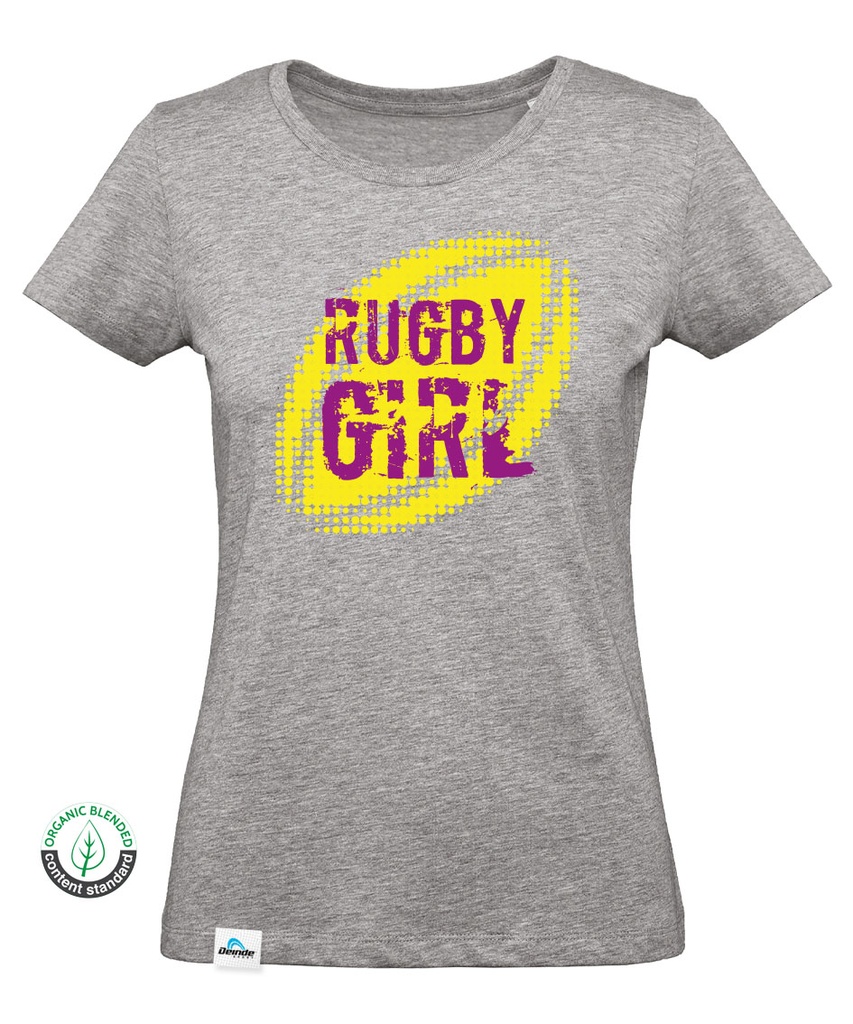 T-shirt Rugby Girl Ballon Jaune Femme 