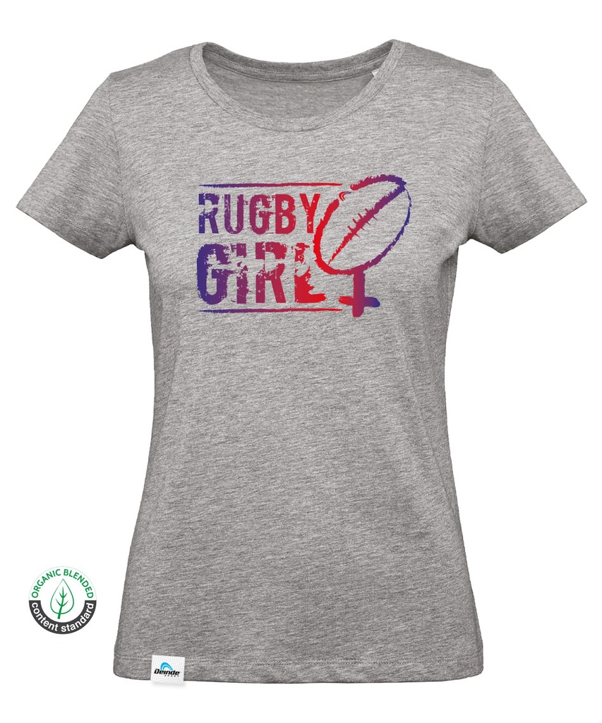 T-shirt Rugby Girl Logo Azul Mulher 