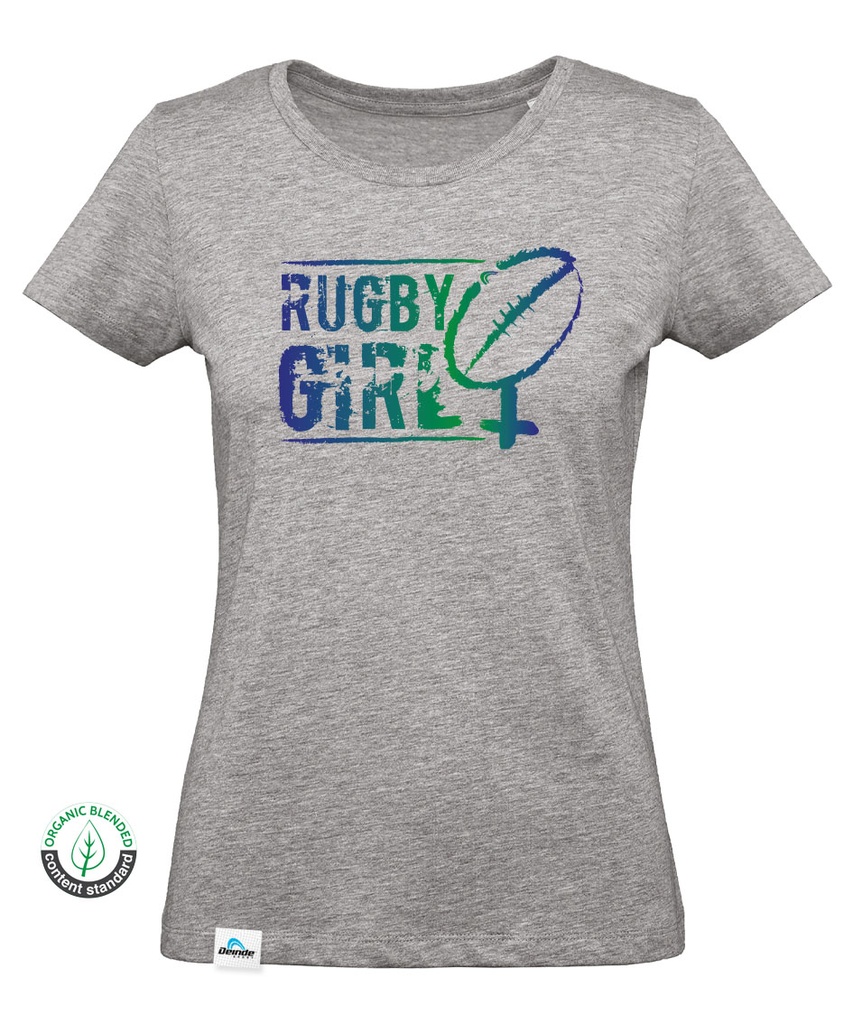 T-shirt Rugby Girl Logo Verde Mulher 