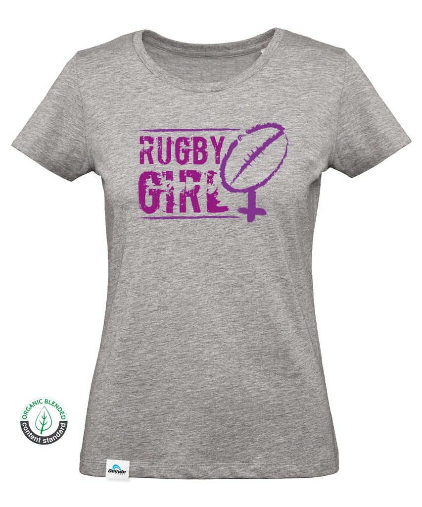T-shirt Rugby Girl Logotipo Púrpura Mulher 